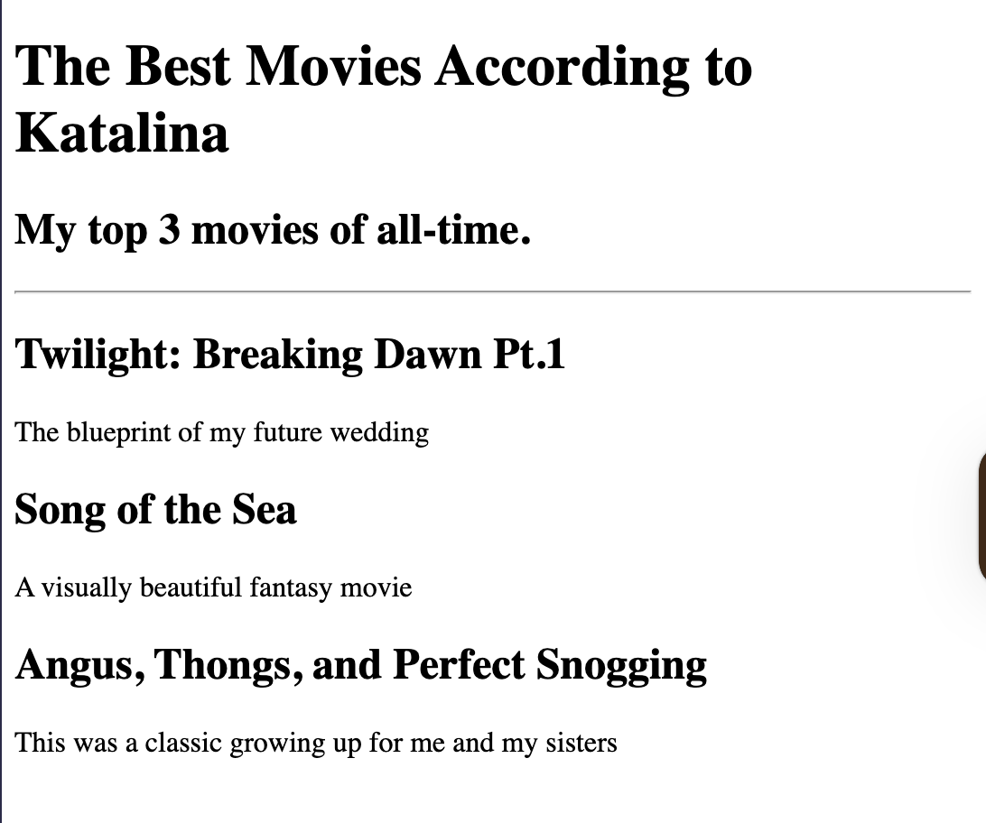 Movie ranking project preview